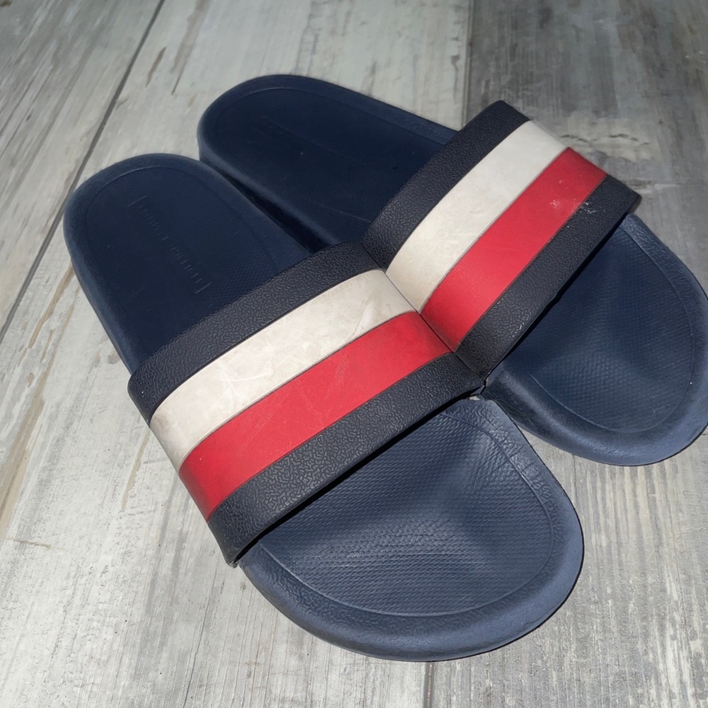 Tommy Hilfiger Slides. Red Blue White.